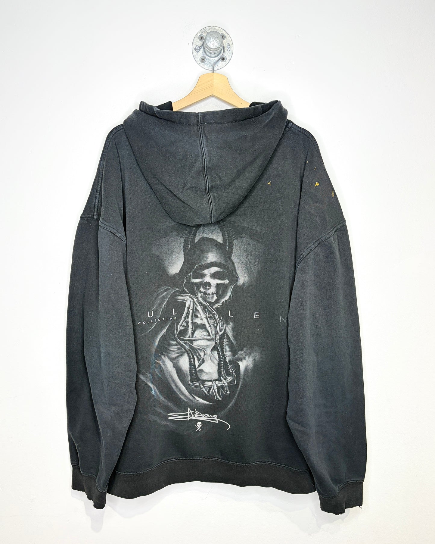 Y2K Sullen Art Collective Boxy Black Zip Up Hoodie
