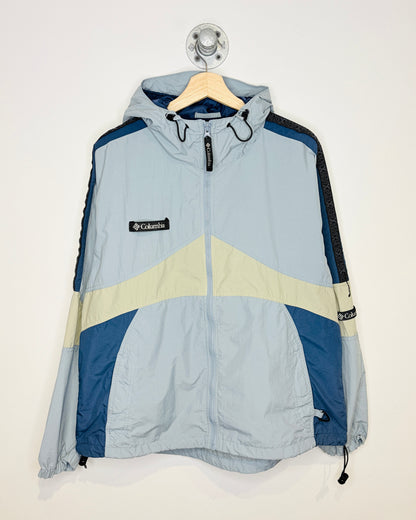 Vintage 90s Columbia Light Blue, Navy & Tan Hooded Jacket