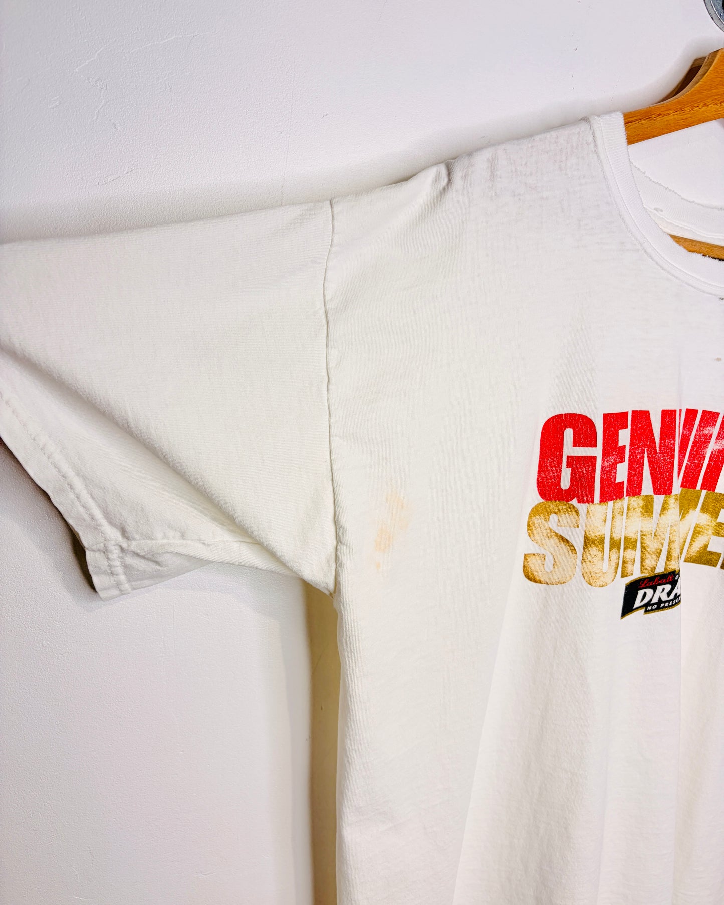 Vintage Labatt Genuine Summer Distressed White Tee Shirt