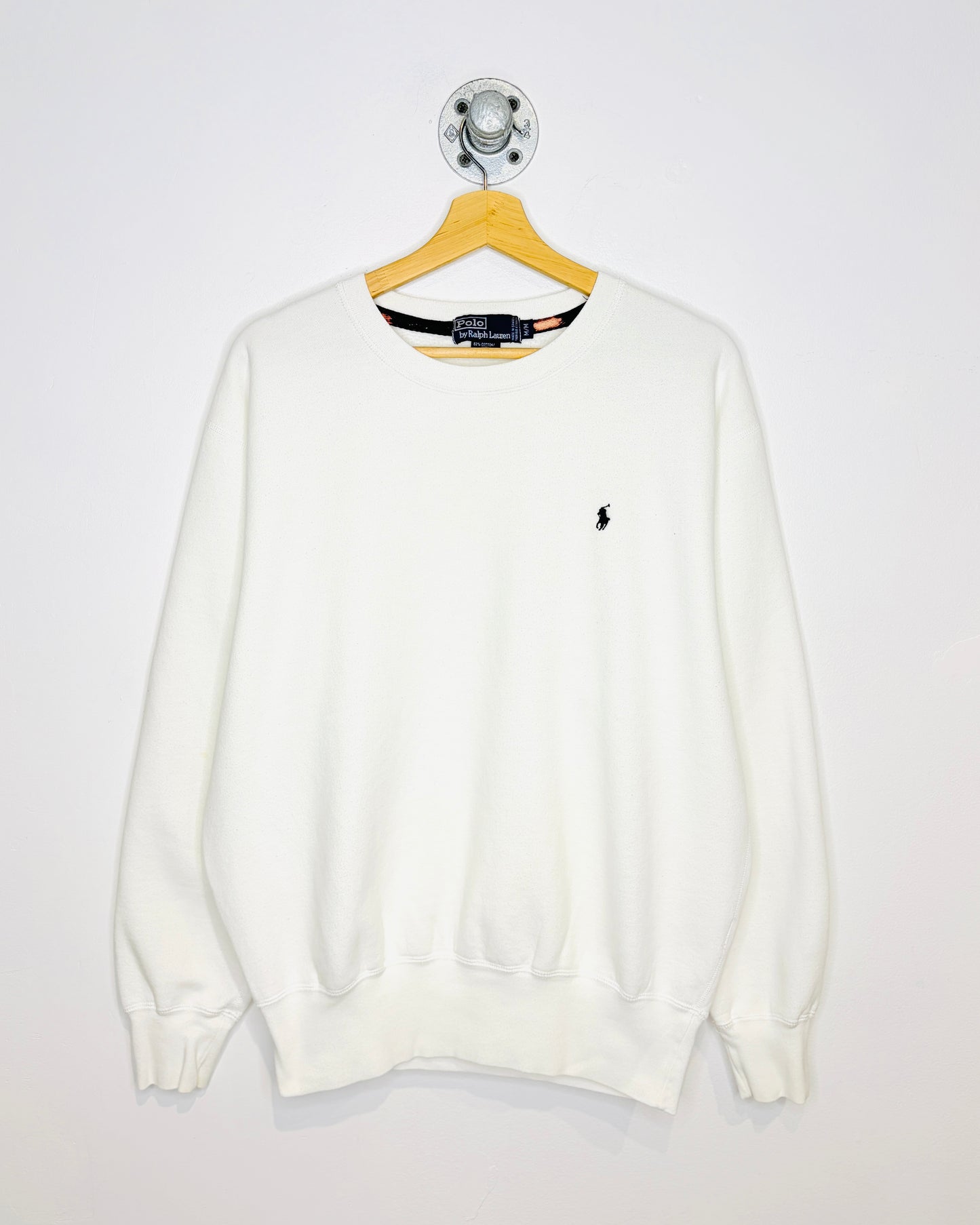 Vintage 90s Polo Ralph Lauren White Crewneck Sweatshirt