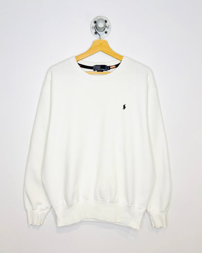 Vintage 90s Polo Ralph Lauren White Crewneck Sweatshirt