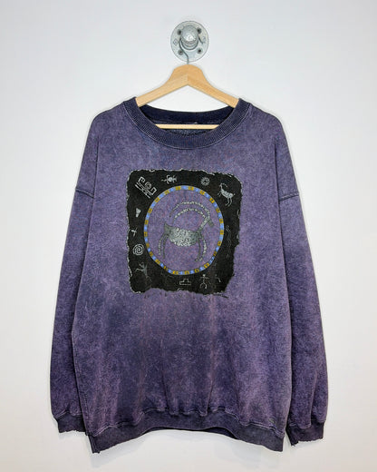 Vintage 1990s Cloud Walker Marble Purple Crewneck Sweatshirt