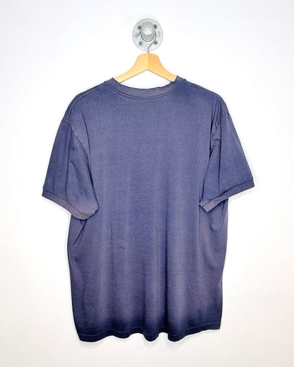 Vintage 90s Sun Faded Navy Blue Pocket Tee Shirt