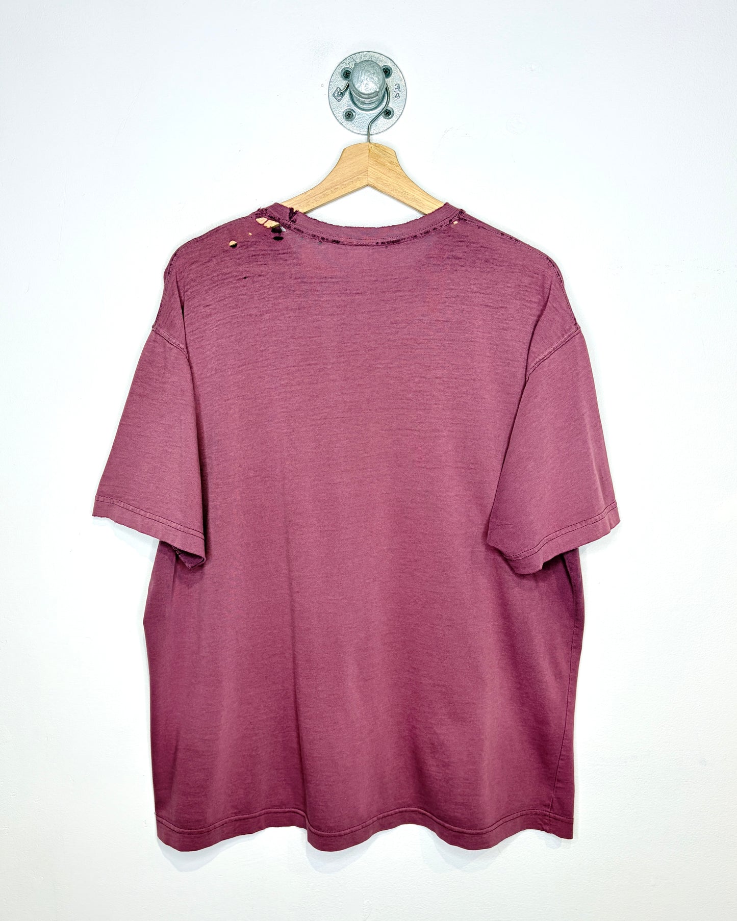 Vintage Blank Thrashed & Faded Maroon Tee Shirt