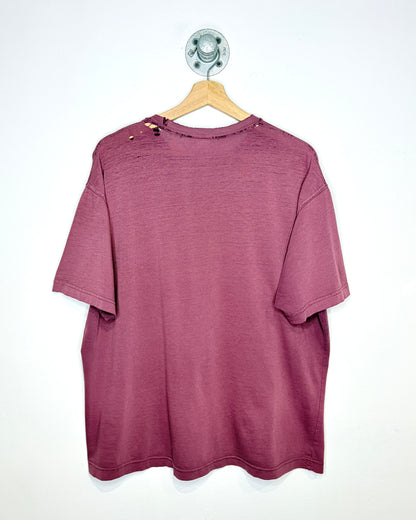 Vintage Blank Thrashed & Faded Maroon Tee Shirt