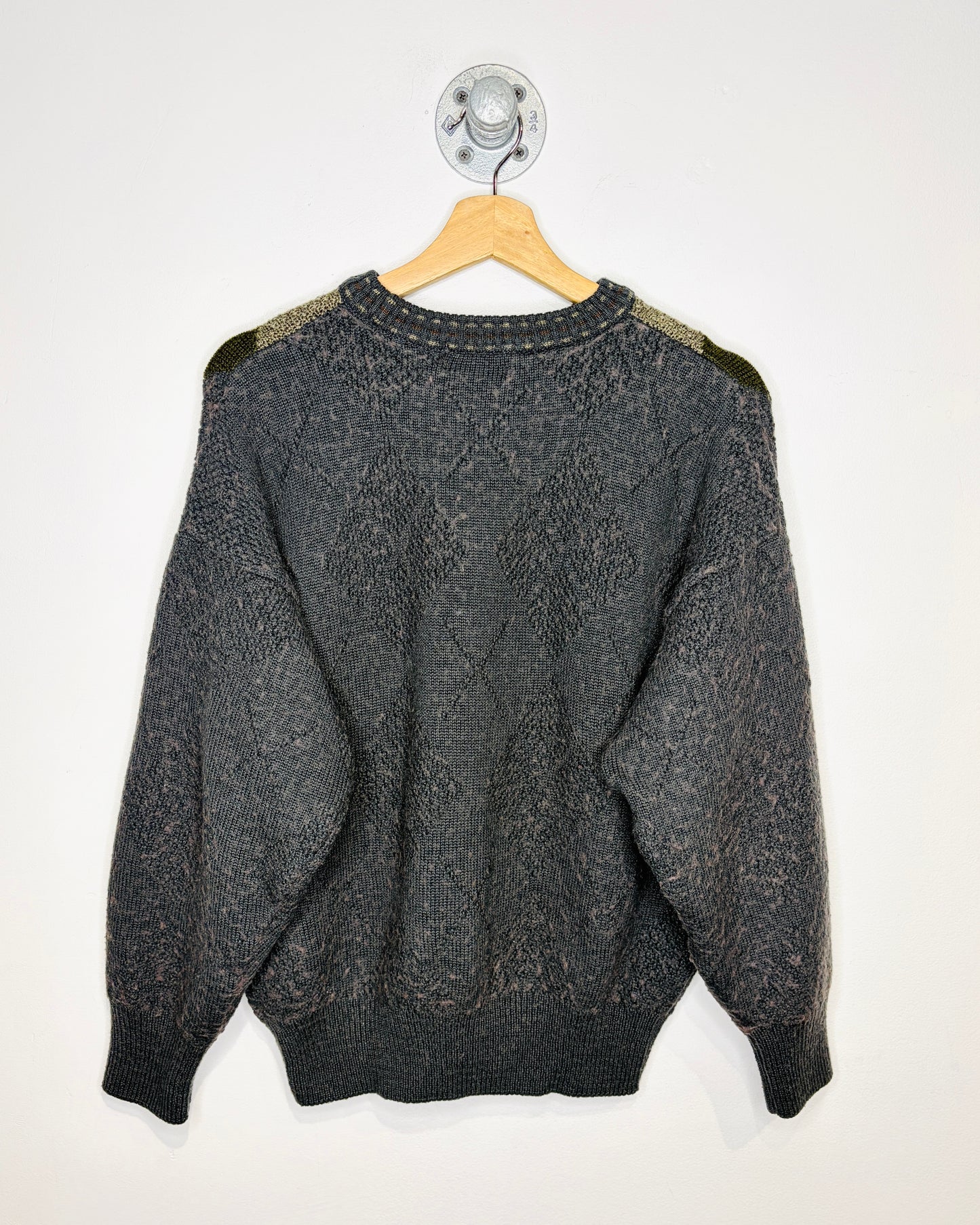 Vintage 90s Tosoni Argyle Earth Tone Wool Sweater