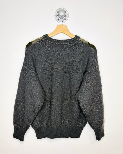 Vintage 90s Tosoni Argyle Earth Tone Wool Sweater