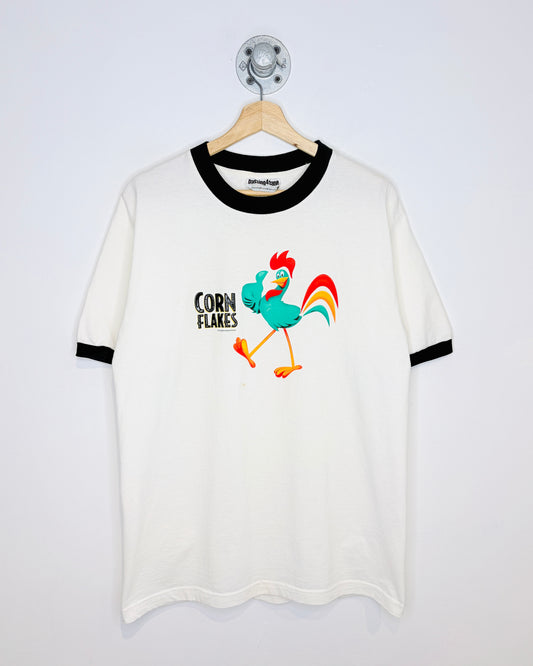 Vintage 2000 Corn Flakes White Ringer Tee Shirt