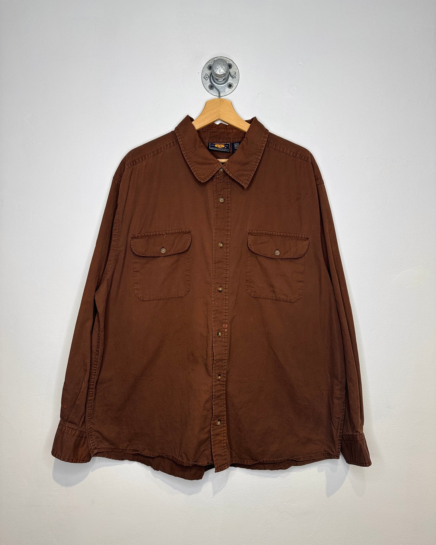 2000s Route 66 Brown Two Pocket Button Down Long Sleeve Shirt