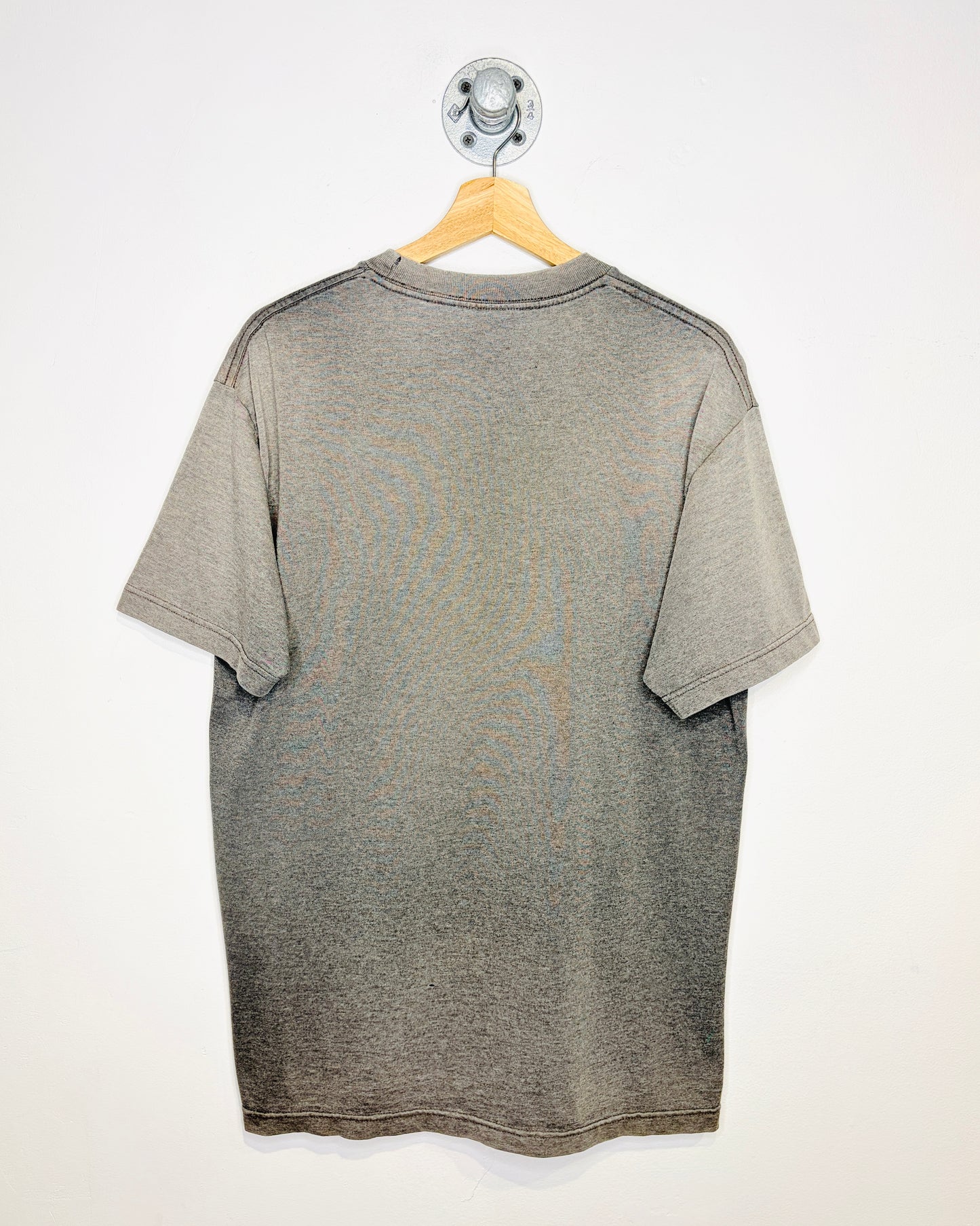 Vintage 90s Pile Of Skulls Faded Charcoal Grey Tee Shirt