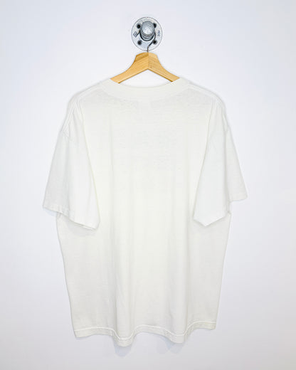 Vintage 90s Eat Right Exercise Die Anyway White Tee Shirt