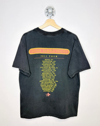 2011 Stone Temple Pilots Faded Black Tee Shirt