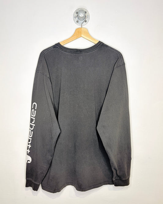 2000s Carhartt Original Fit Long Sleeve Faded Black Shirt