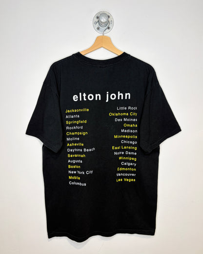 Vintage 2000s Elton John World Tour Black Tee Shirt