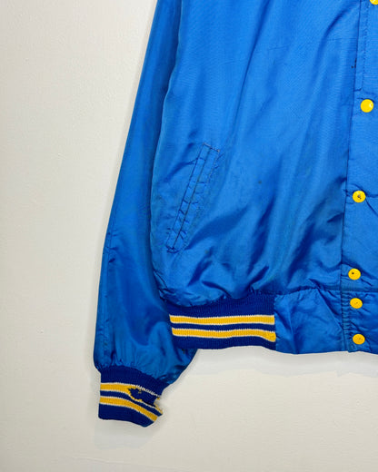 Vintage 90s Slo-Pitch Softball Blue Nylon Varsity Jacket