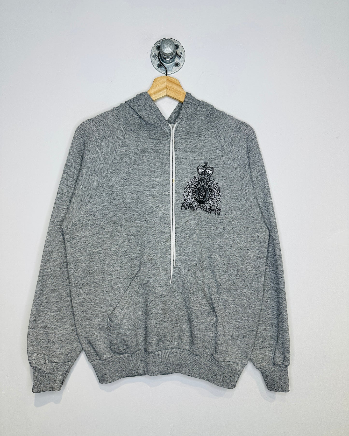 Vintage 1980s Royal Canadian Mounted Police Grey Hoodie