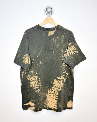 Vintage 1990s Feast On Fools By Frederic Lévesque Brown Tye Dye Tee Shirt