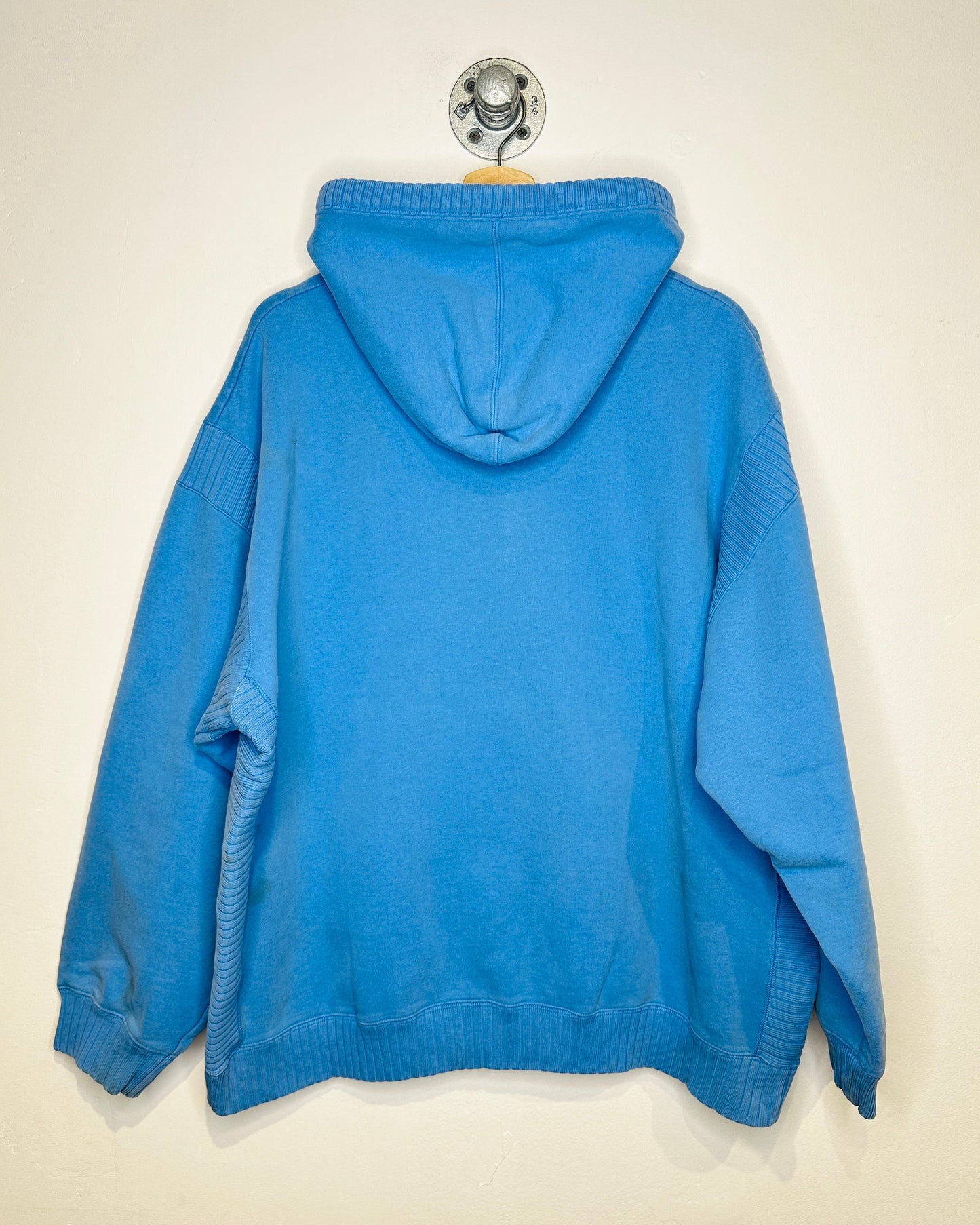 Vintage 2000s Adidas Blue Ribbed Kangaroo Pocket Hoodie