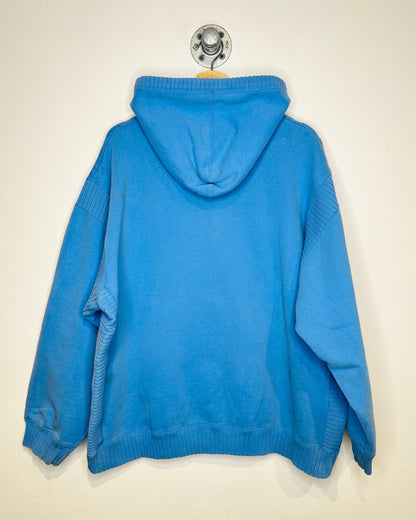 Vintage 2000s Adidas Blue Ribbed Kangaroo Pocket Hoodie