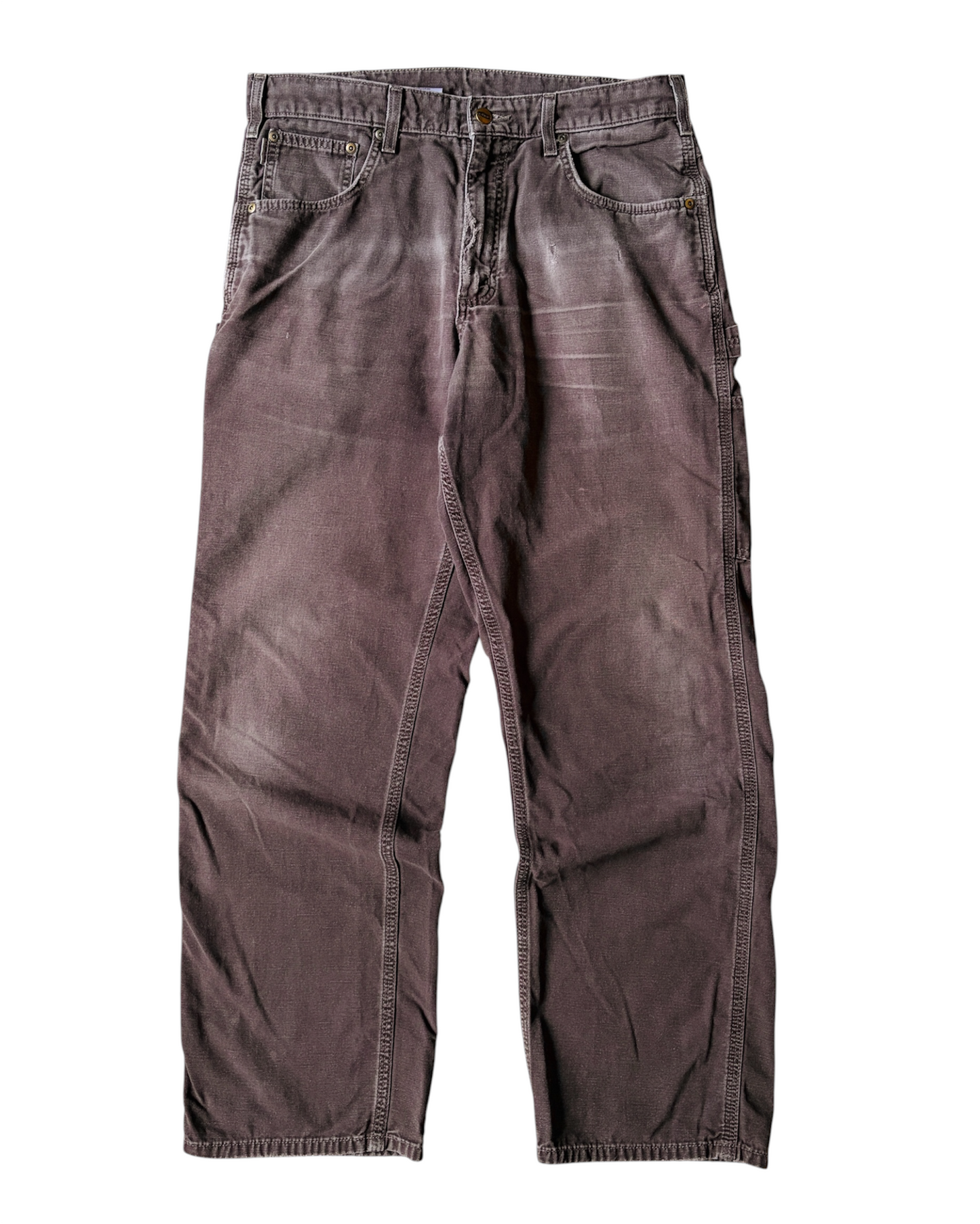 Vintage 2000s Carhartt Loose Fit Faded Brown Carpenter Pants