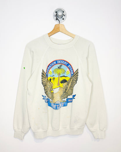 Vintage 1991 Operation Desert Storm Faded And Worn Crewneck Sweatshirt