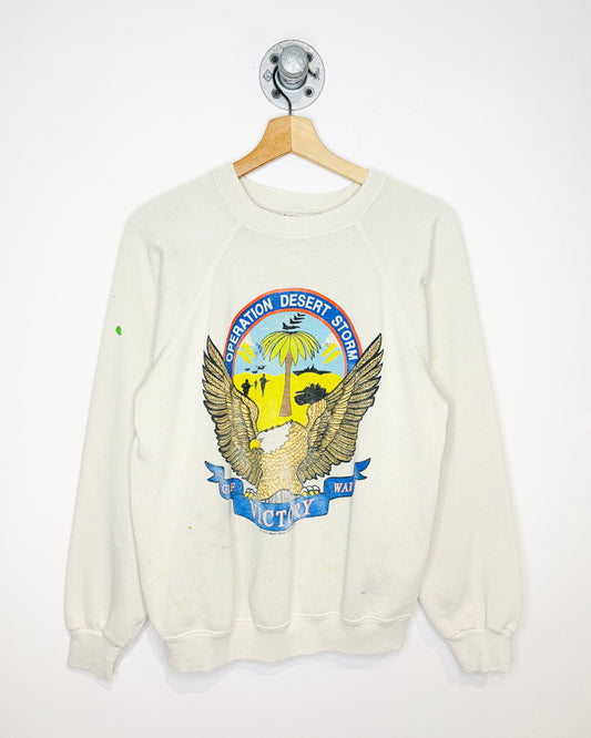 Vintage 1991 Operation Desert Storm Faded And Worn Crewneck Sweatshirt