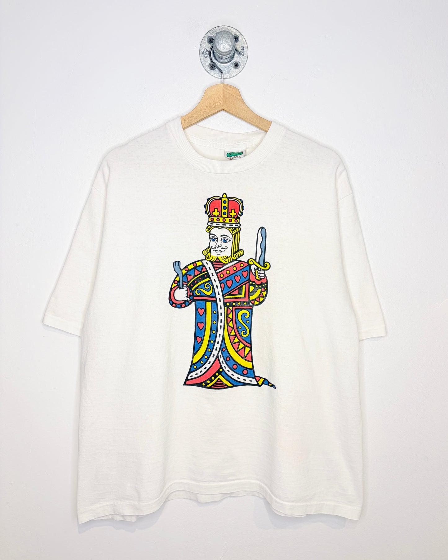 Vintage 90s Imperial Fit For A King White Tee Shirt