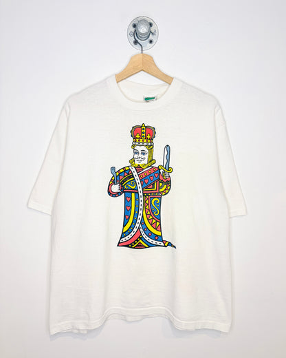 Vintage 90s Imperial Fit For A King White Tee Shirt