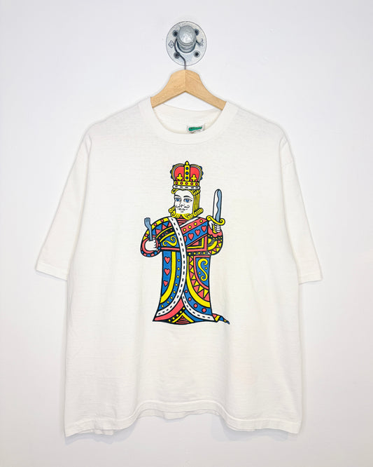 Vintage 90s Imperial Fit For A King White Tee Shirt