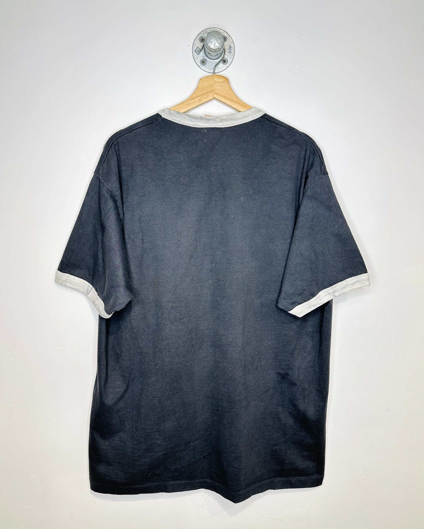 Vintage 90s Canadian Made Black Ringer Tee Shirt