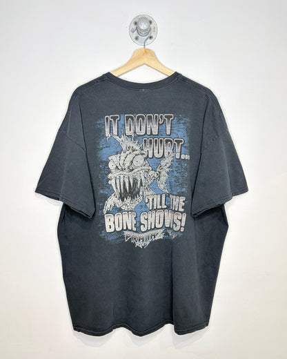 2000s Piranaz Racing Faded & Distressed Black Tee Shirt