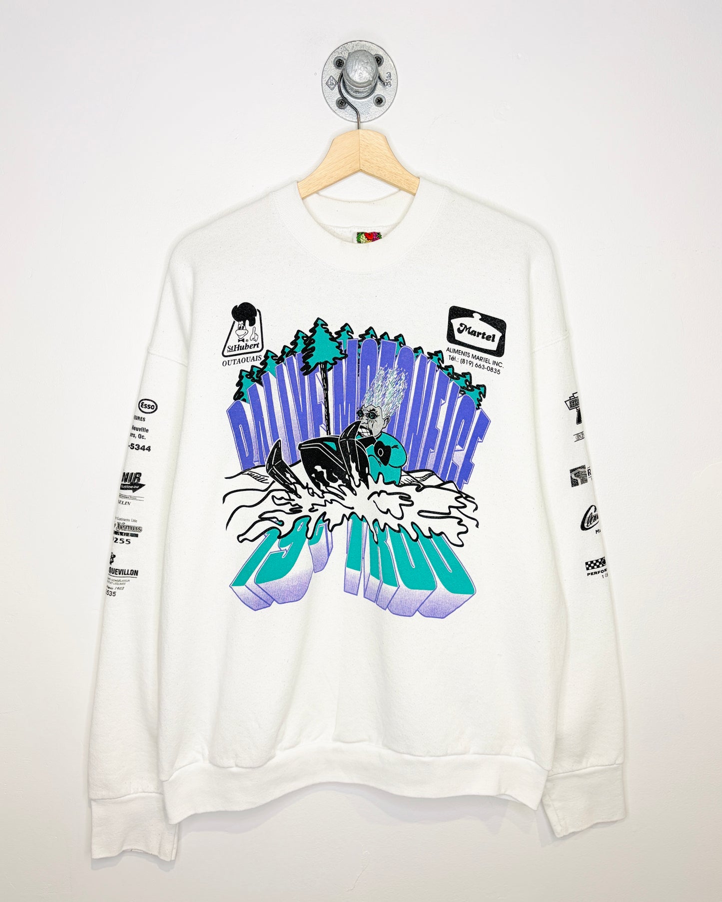 Vintage Late 1990s Arctic Cat Moto LPL White Crewneck Sweatshirt