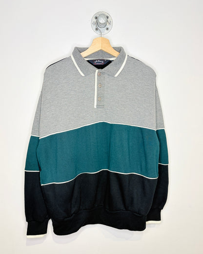 Vintage 90s J. R. Buck Three Tone Collared Sweatshirt