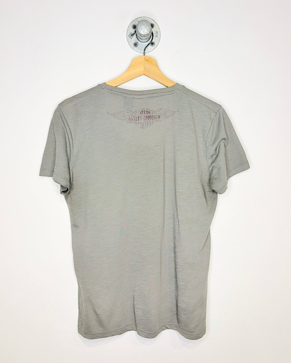2000s Harley Davidson All Over Print Charcoal Women’s Top