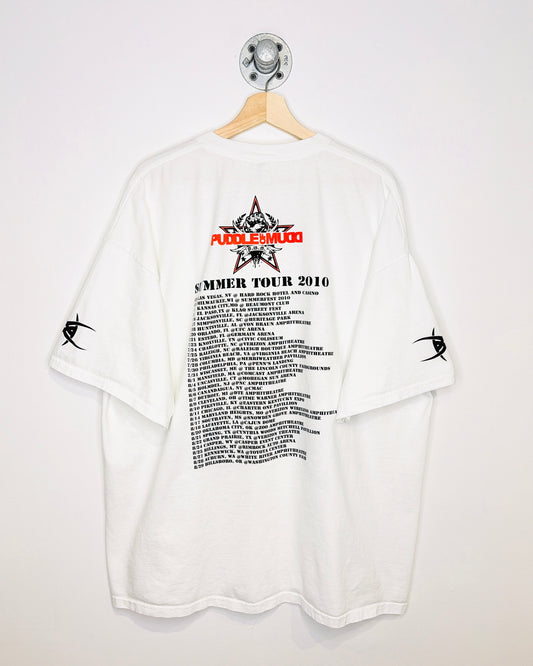 2010 Puddle Of Mudd Summer Tour White Tee Shirt
