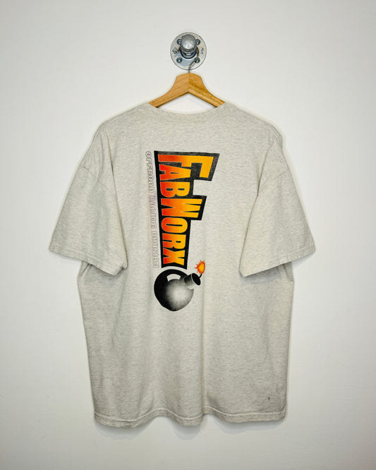 2000s Fab Worx Off-road Racing Thrashed Grey Tee Shirt