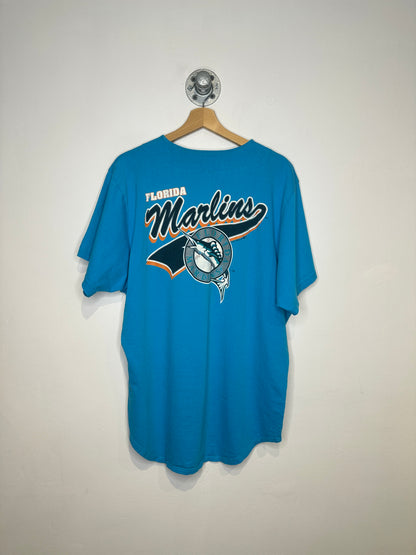 Vintage 1993 Florida Marlins Turquoise Cotton Baseball Tee Shirt