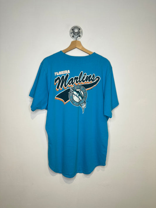 Vintage 1993 Florida Marlins Turquoise Cotton Baseball Tee Shirt