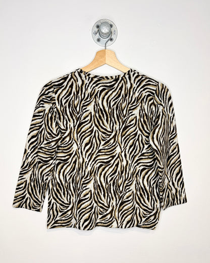 Zebra All-Over-Print Brown Women’s Shirt