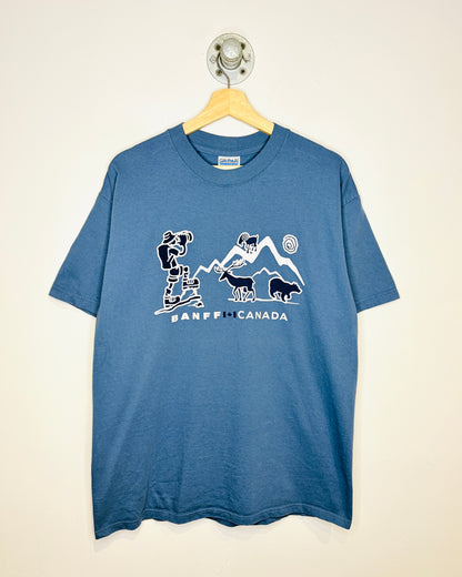 Vintage 90s/00s Banff Canada Slate Blue Tee Shirt