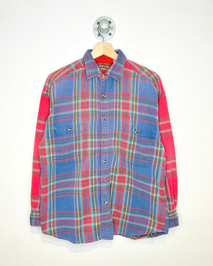 Vintage 1990s Field Style International News Cotton Plaid Shirt