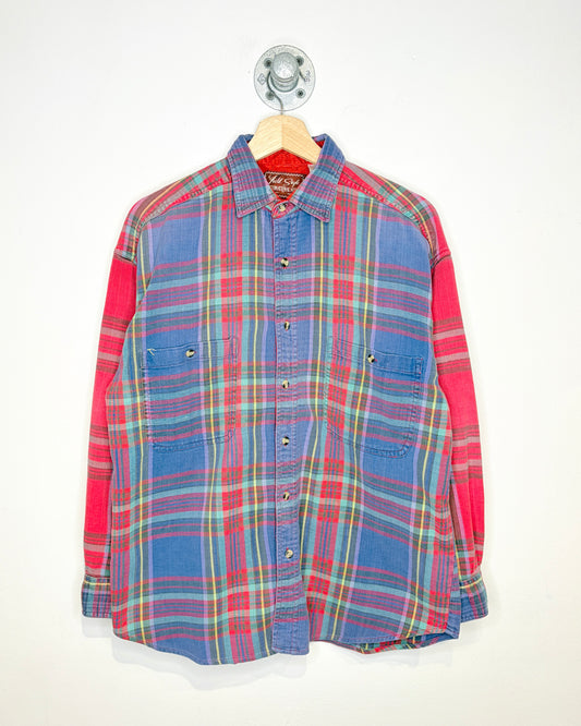 Vintage 1990s Field Style International News Cotton Plaid Shirt