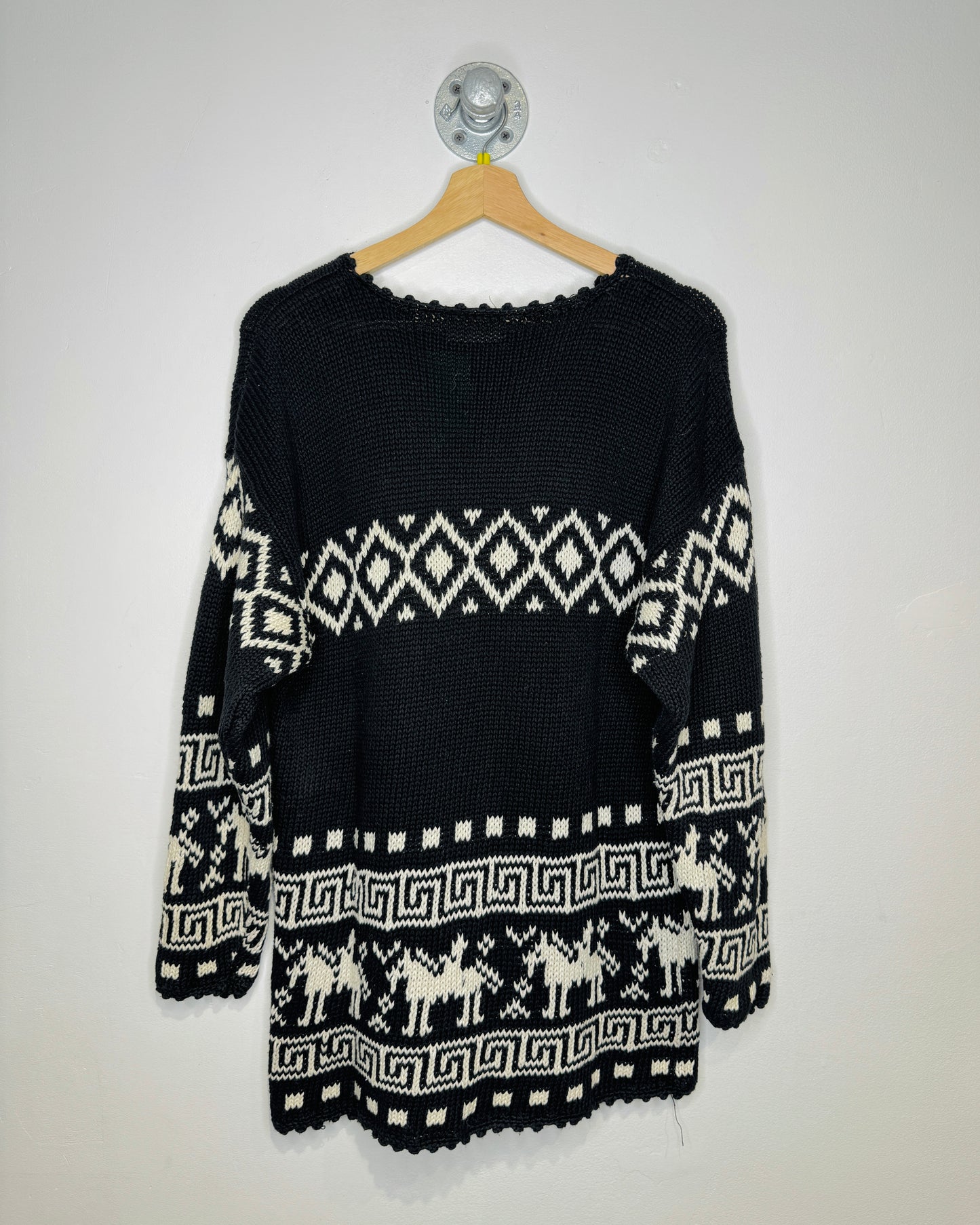 Vintage 90s Dorothy Perkins Patterned B&W Knit Sweater