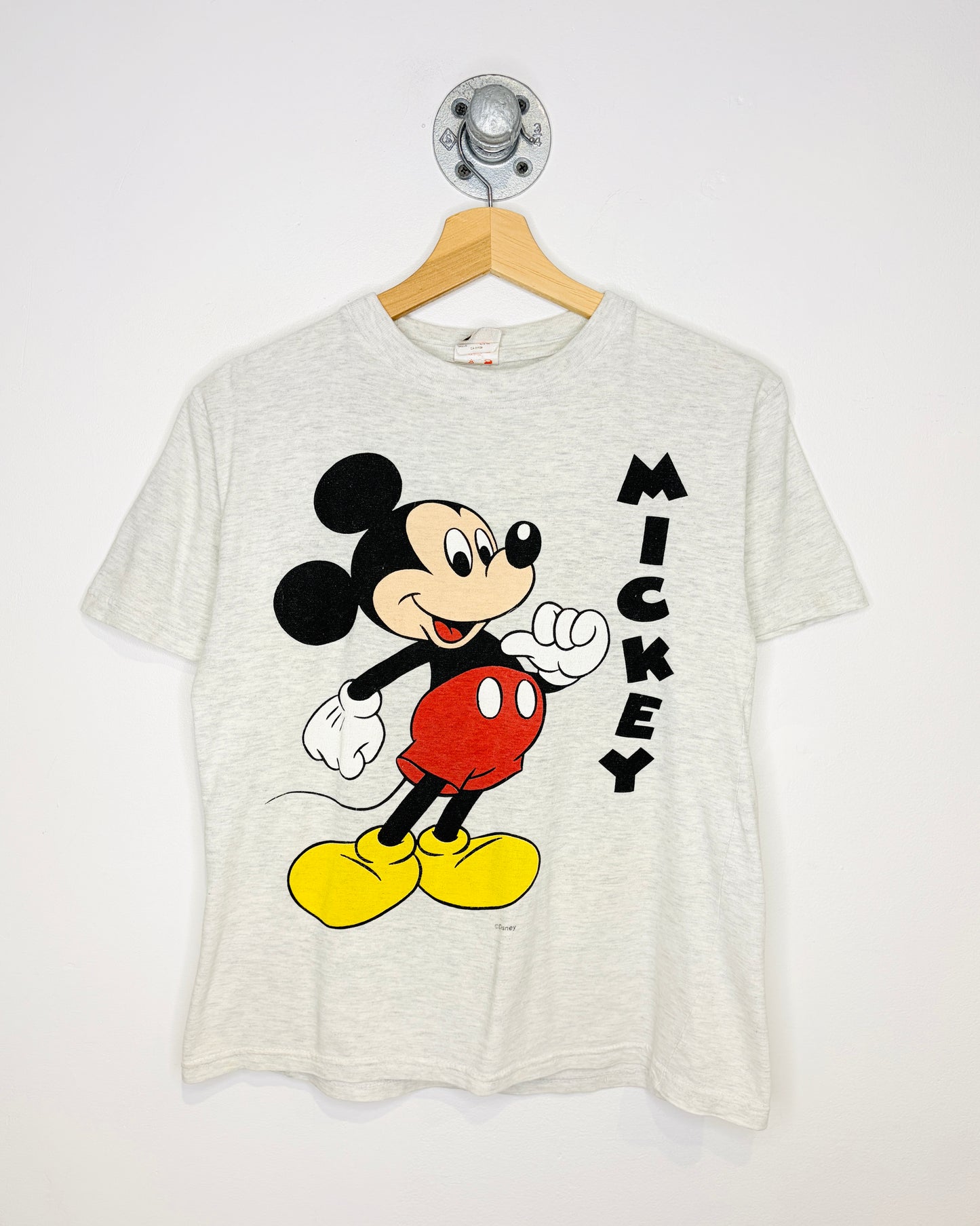 Vintage 90s Mickey Mouse Disney Double Sided Ash Grey Tee Shirt