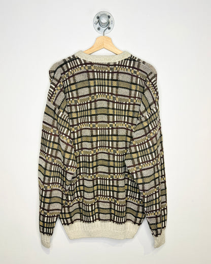 Vintage 90s St. John’s Bay Earth Tone Patterned Sweater