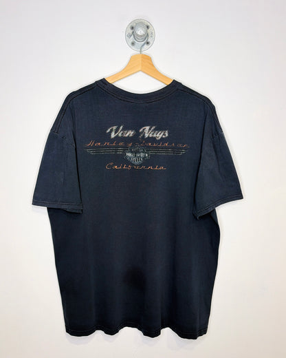 Vintage 2000s Harley Davidson California Faded & Distressed Black Tee Shirt