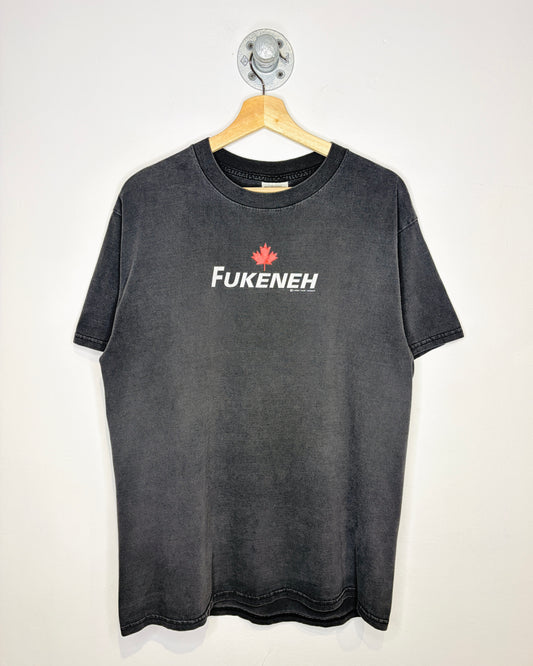 Vintage 1997 “Fukeneh” Canada Faded Black Tee Shirt