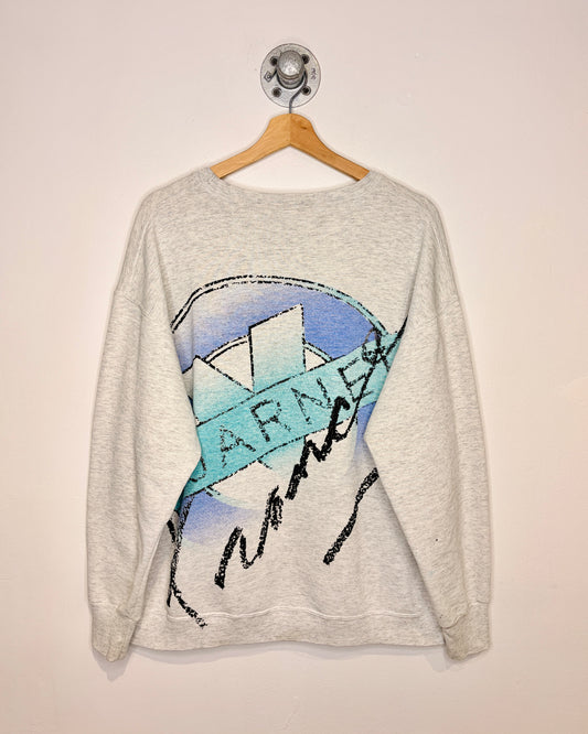 Vintage 90s Vuarnet France Grey Painters Crewneck Sweatshirt