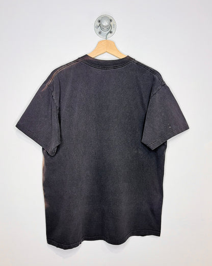 Vintage 90s Hard Rock Cafe New York Heavily Faded Black Tee Shirt