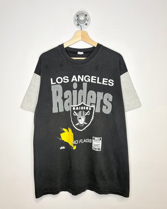 Vintage 1993 Los Angeles Raiders Two Tone Black Tee Shirt